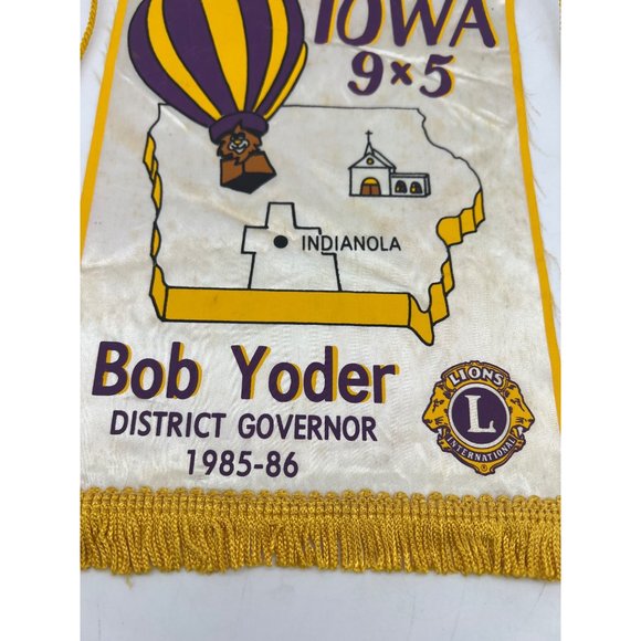 1985 / 1986 Lions Club International Banner Iowa Indianola Bob Yoder - Picture 3 of 5